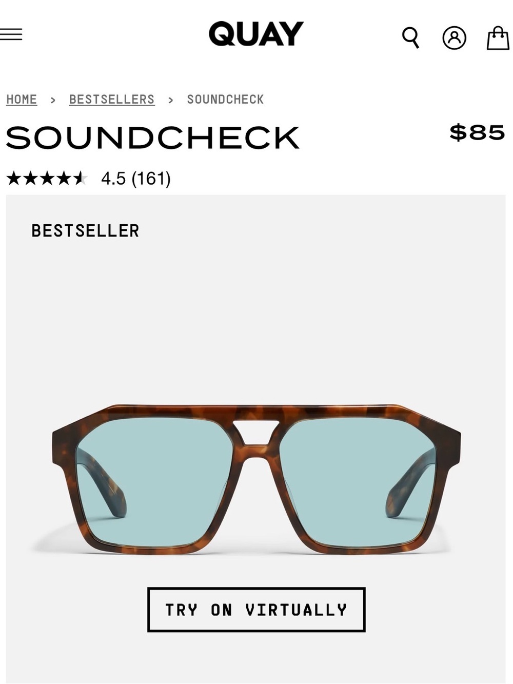 Quay Australia Tortoiseshell Brown Frame Sunglasses with Blue Lenses